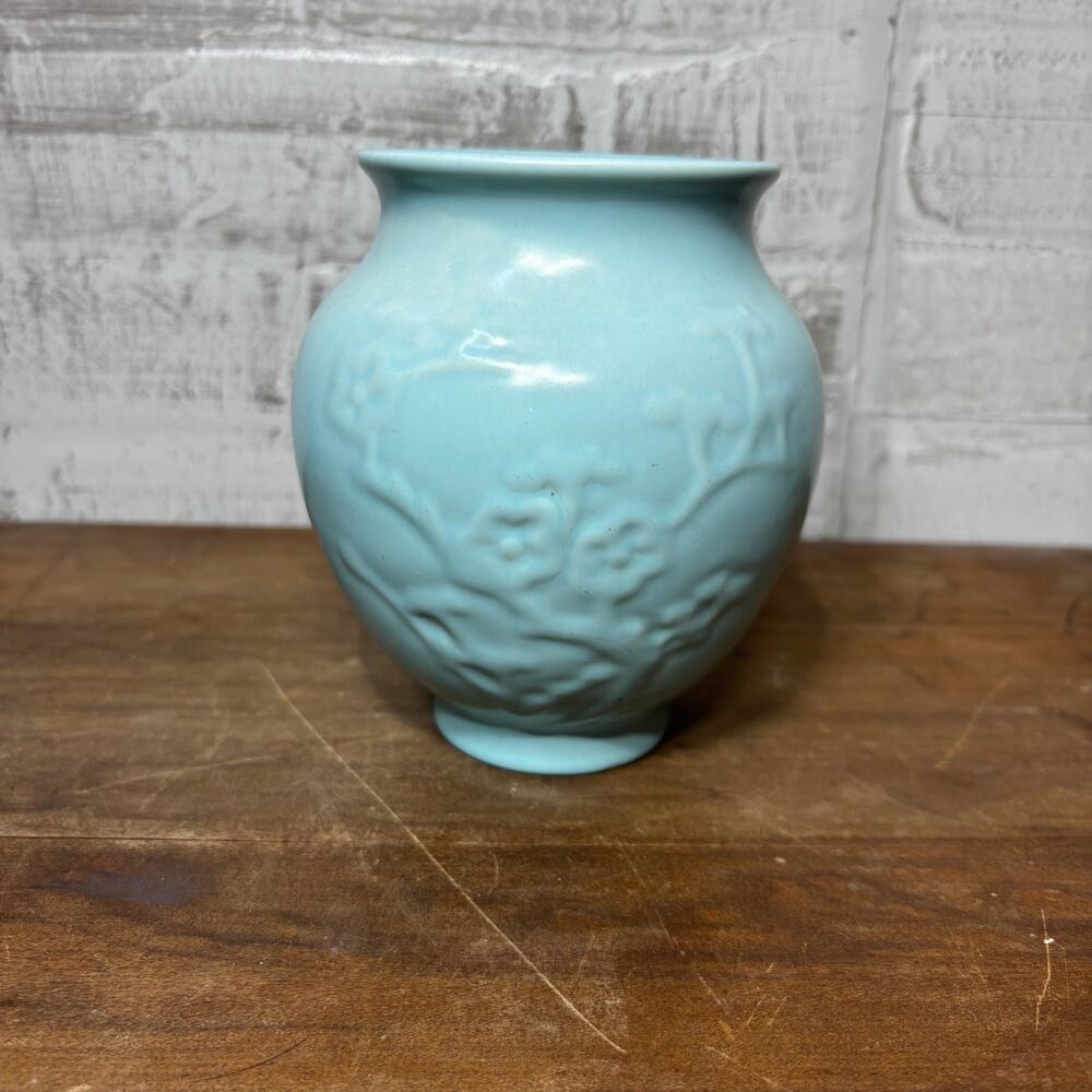 Vintage Baby Blue Poppytrail Ceramic Vase